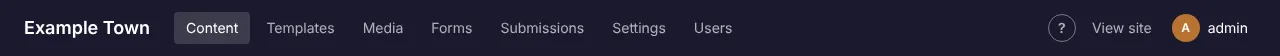 The admin bar