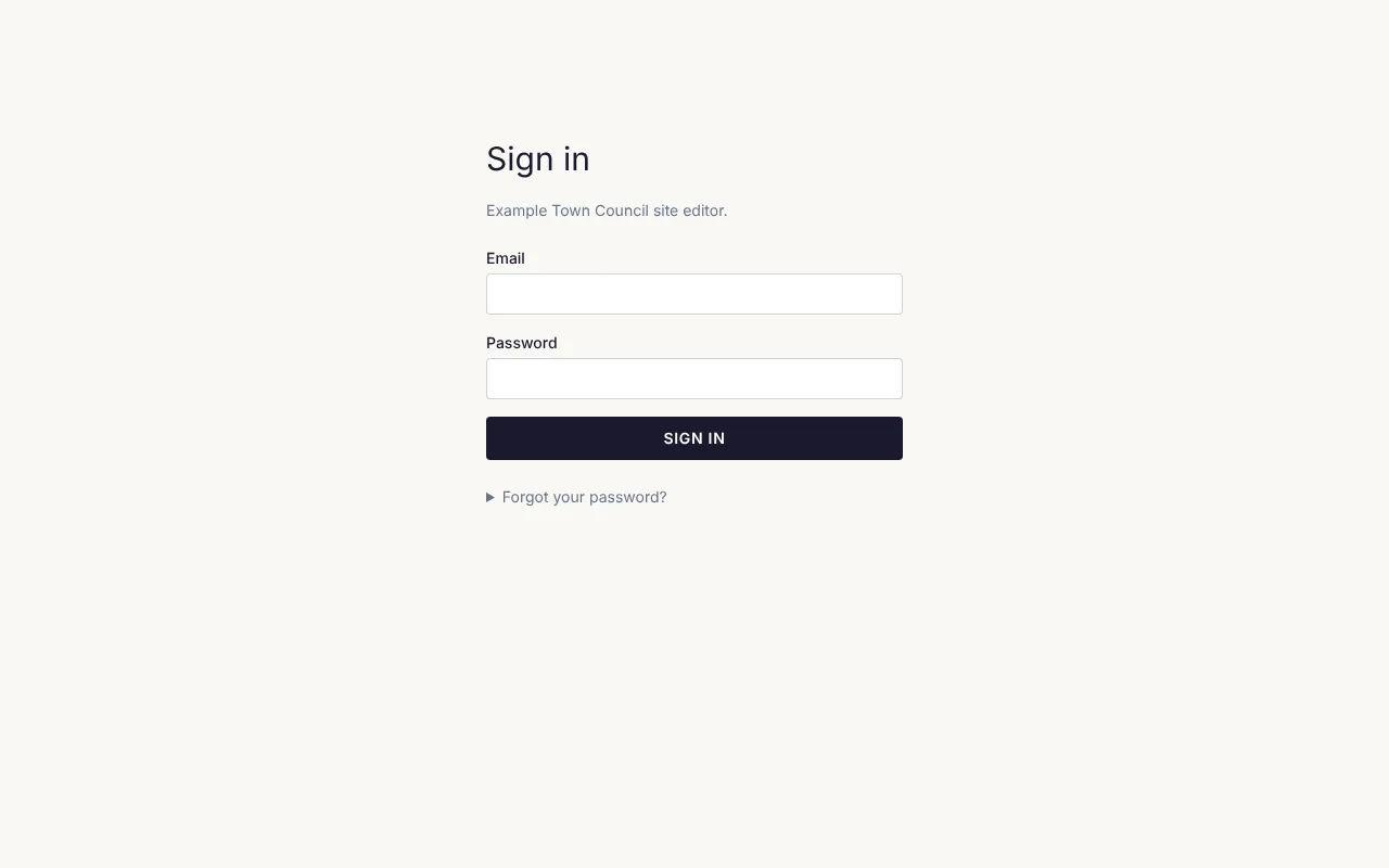 The sign-in screen