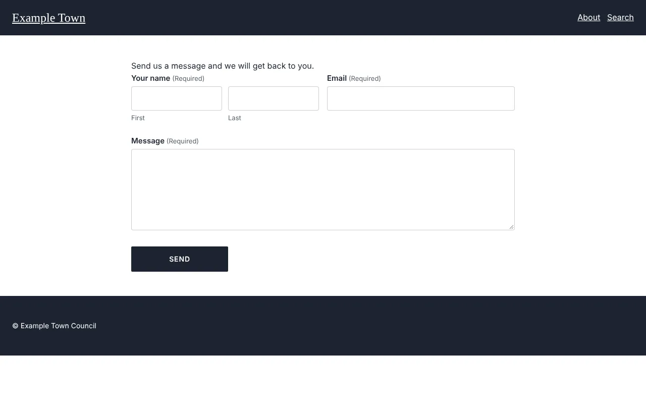A form on the site